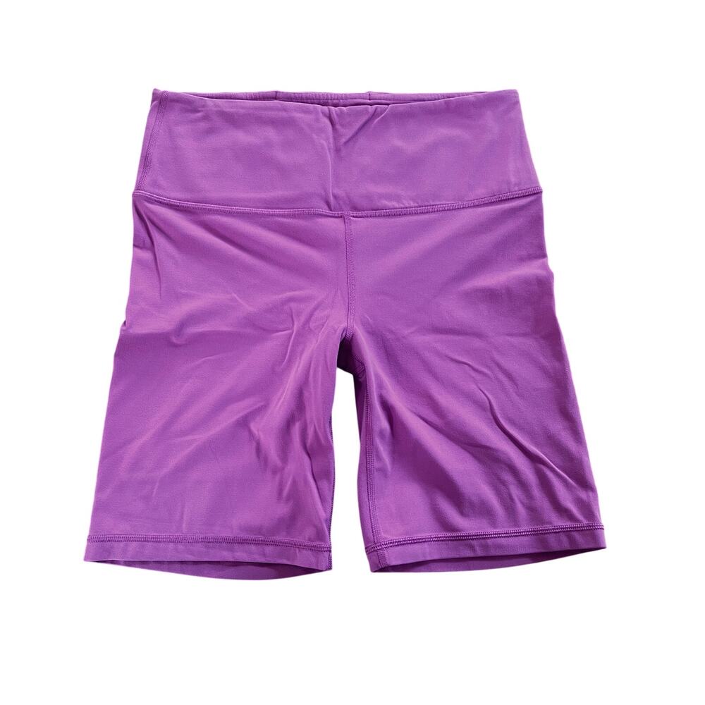 Athleta Elation High Rise 8" Biker Shorts Purple Medium